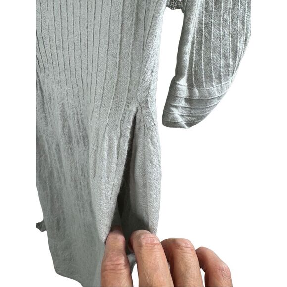 ZARA Trafaluc Gray Long Sleeve Shirt Dress Size S Button Front Pocket Casual - Picture 7 of 11